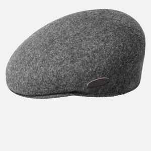 Kangol Wool 504 Dark Gray Flannel Wool Flat Cap - XL
